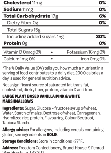 Nutritional Panel Vegantics 100g