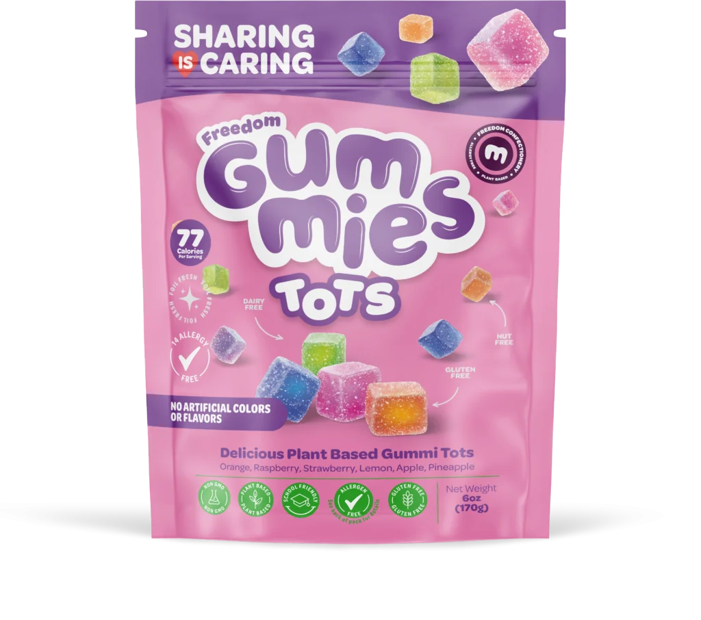 Freedom Gummies Tots — fruit gummy cubes free from 9 allergens