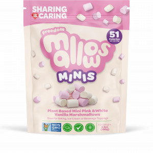 Freedom Mallows - Mini Whites - Vanilla Plant Based Marshmallows; Top 14 Allergy Free-From, Halal Certified, Kosher & PKU Suitable