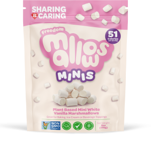 Freedom Mallows - Mini Whites - Vanilla Plant Based Marshmallows; Top 14 Allergy Free-From, Halal Certified, Kosher & PKU Suitable