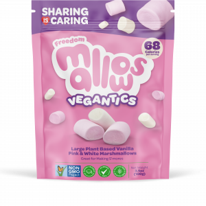 Freedom Mallows - Vegantics - Vanilla Plant Based Marshmallows; Top 14 Allergy Free-From, Halal Certified, Kosher & PKU Suitable
