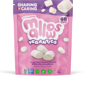 Freedom Mallows - Vegantics - Vanilla Plant Based Marshmallows; Top 14 Allergy Free-From, Halal Certified, Kosher & PKU Suitable