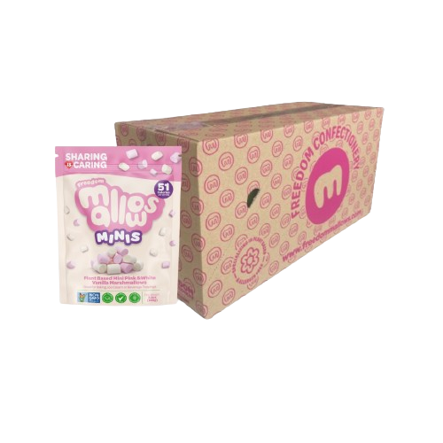 Freedom Mallows – Mini’s Case 170g x10 – Vanilla Plant Based Marshmallows; Top 14 Allergy Free-From, Halal Certified, Kosher & PKU Suitable
