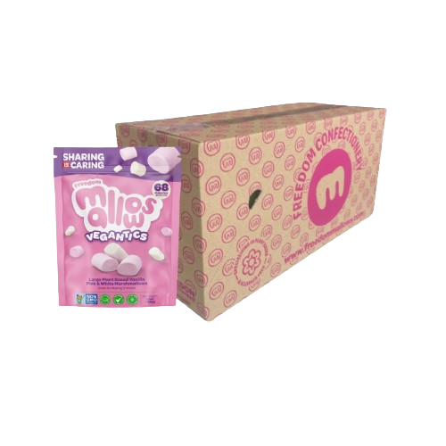 Freedom Mallows – Vegantics Case 170g x10 – Vanilla Plant Based Marshmallows; Top 14 Allergy Free-From, Halal Certified, Kosher & PKU Suitable