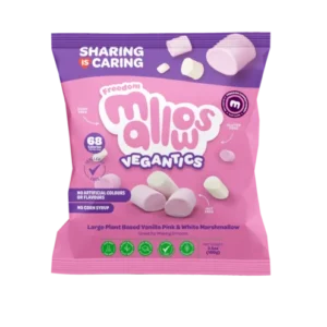 Freedom Mallows Vegantics vegan roasting marshmallows pack - gelatine-free, halal and kosher suitable, great for s'mores